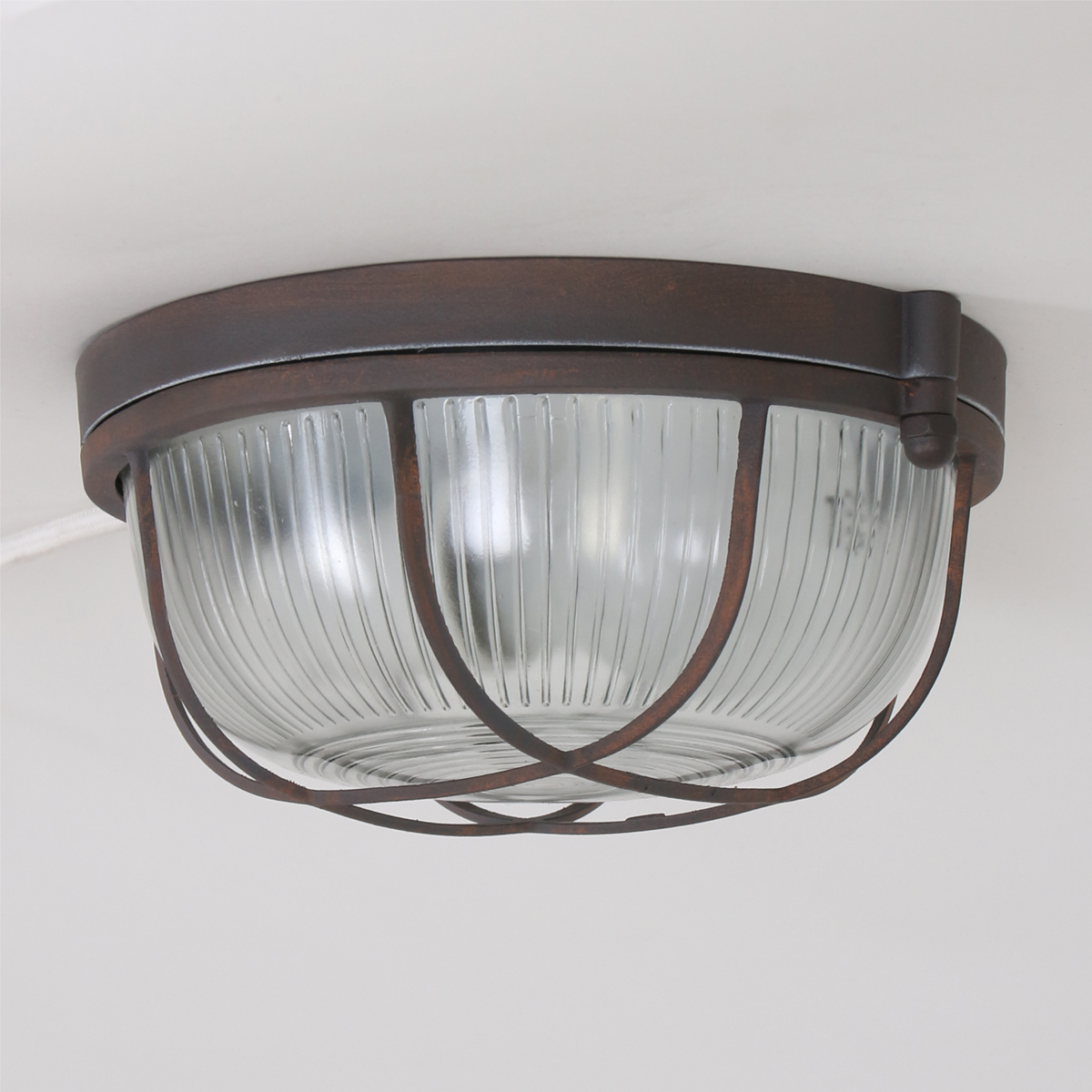 Industriële plafonniere Lisanne bruin ø 17 cm - Afbeelding 4