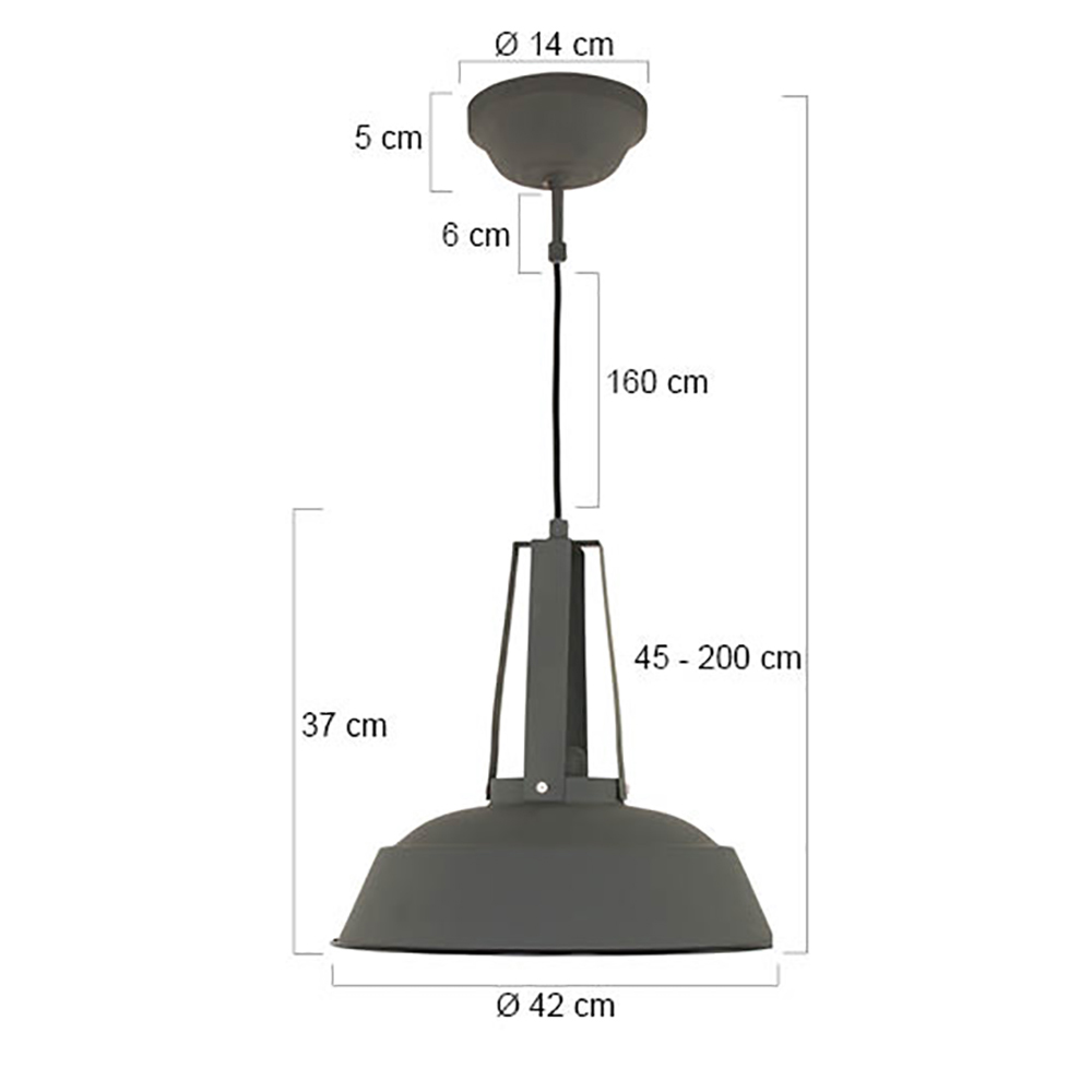 Industriële hanglamp Eden grijs ø 42 cm - Afbeelding 7